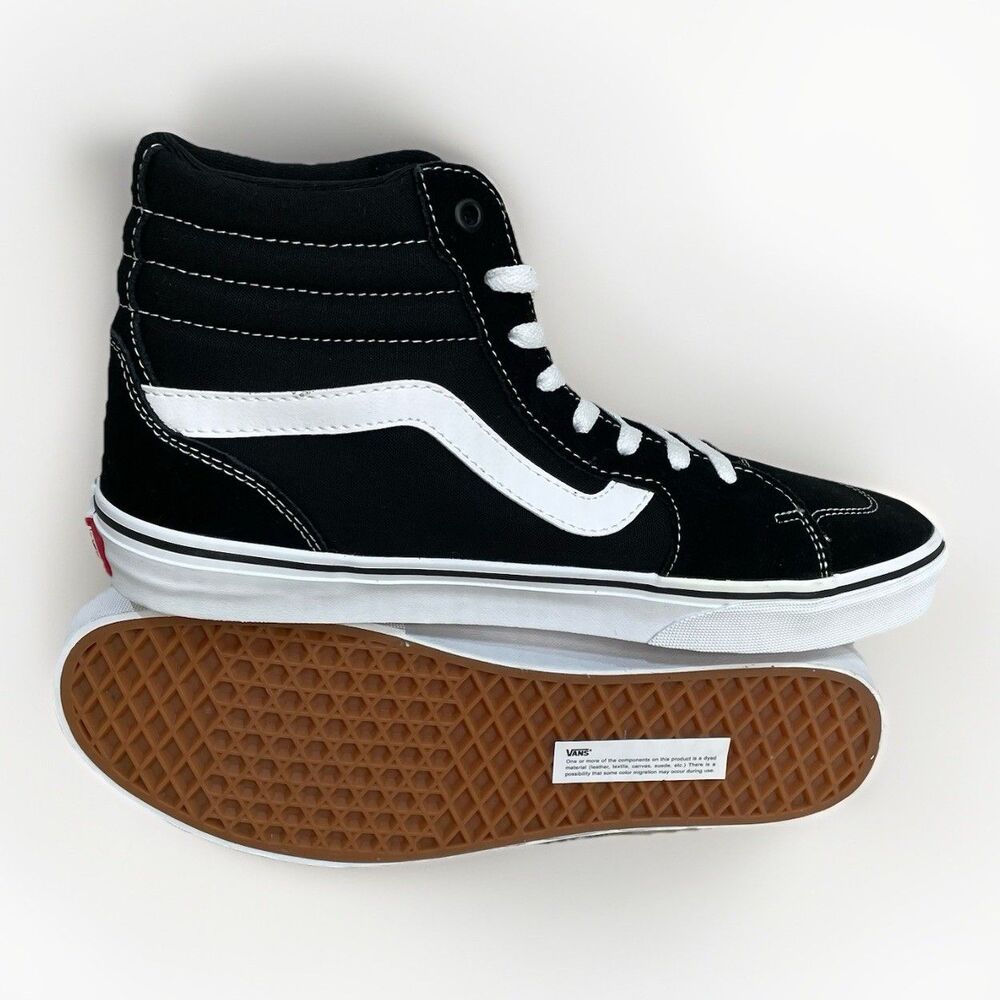 Vans Filmore Hi High Skate Canvas Suede Black White Shoes Men's Size 13 Sneakers - Picture 9 of 9